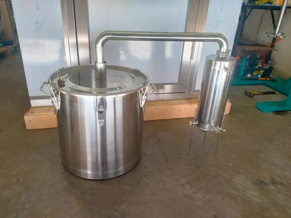 YANTAI-02 หม้อต้ม หม้อกลั่นน้ำ กลั่นไวน์ กลั่นน้ำมันหอมระเหย (ใช้กับเตาแม่เหล็กไฟฟ้าได้)