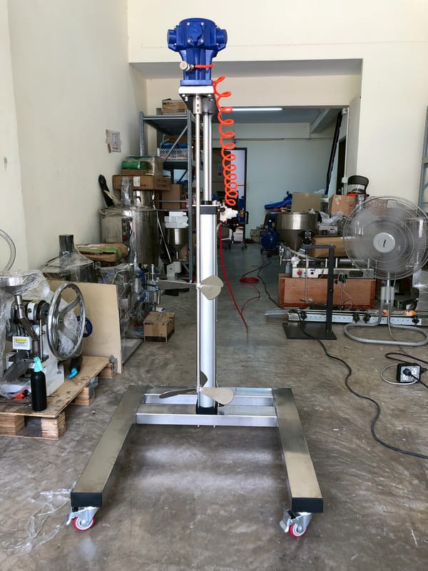 18552 เครื่องผสมกวนแบบใช้ปั้มลม SP-100G-H900 แบบรถเข็น